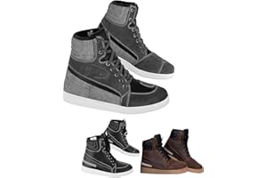 Vaster Moto Motorradstiefel aus Leder, verstärkte Zehen und Ferse, Enduro Motocross-Stiefel für Herren, Schnürung, rutschfeste Gummisohle, CE-geprüft