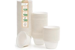 Love Nature Pot Sauce 60 ml - 100 Pieces Pot a Sauce a Emporter - Vaisselle Jetable en Pulpe de Canne