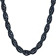 LIFETIME JEWELRY 7mm Rope Chain Necklace 24k Real Gold Plated for Men and Women