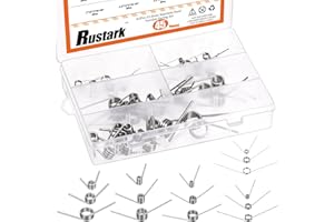 Rustark 45Pcs 15 Sizes 45/90/120 Degree Stainless Steel Torsion Springs Assortment Kit Mechanical Small Torsion Spring Tiny Torsional Spring for Carpentry Woodworking Maintenance Repair DIY Project