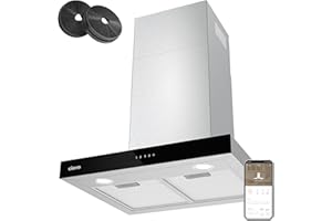 Ciarra Hotte Aspirante 60cm A+++ 650 m³/h, 4 Vitesses & Boost, Silencieuse, Commande Tactile & WiFi, Éclairage LED Réglable – Inox – CBCS6102