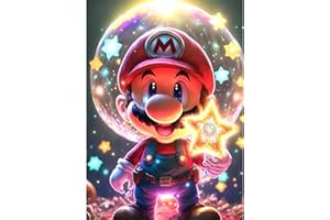 CEOVR Diamond Painting Kit Completo,Super Mario Diamantes ​5D,Pintura Diamante 30x40 cm,Estrellas Pintura de Diamantes,Diamond Painting Kit para Adultos Niños,Decoración Hogareña