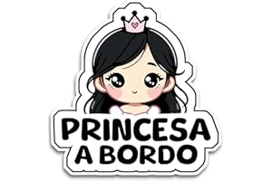 BRATIKISHOP Pegatina Bebé a Bordo - Princesa a Bordo para Coche 16.5 x 14 cm, Resistente a UV e Impermeable, Kids Sticker, Prince Sticker