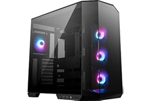 MSI MAG PANO 100R PZ ATX PC Case - Capacità ATX, staffa di installazione GPU Verical, supporto GPU, filtri antipolvere, staffa di archiviazione oscillante, doppia camera, USB 20Gbps Type-C