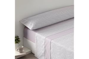 HOME MERCURY- Juego de Sábanas Térmicas para Invierno, Extra Suave y Ajustables, Juego Polar Pirineo de 3 Piezas Incluye Bajera Ajustable, Encimera y Funda Almohada. (Cama 135, Ondas Maquillaje)