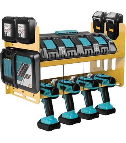 4 stuks gereedschapshouders voor Makita 18 V, accuschroevendraaierhouder, werkplaatsorganizer, powertool, wandhouder, organisatie voor garage, bestelwagen en werkplaats