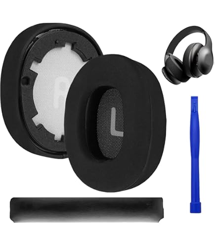 Cuscinetti Auricolari Per Cuffie JBL Tune Series - Pelle Proteica Morbida, Isolamento Rumore (Nero)