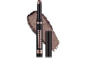 WOLEEUP Cream Shimmer Eye Shadow Stick - Waterproof Shimmer Eye Shadow Sticks Highlighting Pigmented Shiny Eyeshadow Pencil Set for Sensitive Eyes Makeup (09#)