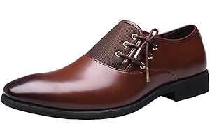 DADAWEN Men's Leather Oxfords Formal Slip on Business Dress Shoes