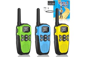 Walkie Talkies för vuxna långdistans 3-pack, NXGKET, uppladdningsbart barn walky talky med inbyggt litiumjonbatteri, 16 kanaler radio med typ-C-laddningskabel, VOX-funktion, LED-ficklampa, för camping