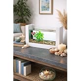 Reyo OK-AY Store Beta Balığı İ&ccedil;in Ahşap Mini Akvaryum Modern Şık Doğal Minimal Tasarım Akvaryum Beyaz