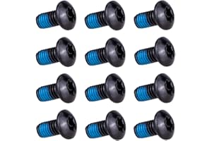 T TAKONE Lot de 12 vis de frein à disque de vélo M5 x 10 mm anodisées T25 pour VTT, vélo de route, VTT (noir)