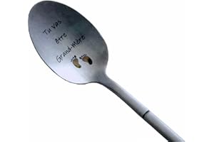 ZINELLO DESIGN Cuillère Annonce Grossesse pour Grand-Mère, Idee Cadeau Original et Personnalisé pour Future Mamie, Annonce Drôle et Insolite Naissance de Bébé, Cuillère à Café/Dessert avec son Coffret pour Offrir.