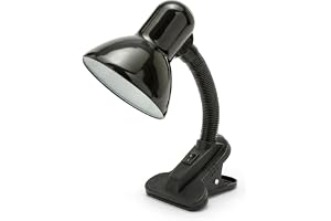 Velamp lampa med klämma, E27 lamphållare, LED kompatibel, flexibel arm, med kabel och strömbrytare, för babyrum, skrivbord, k