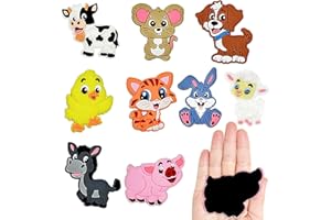 STIFFENERS 9 PCS Decals Animals Set, Fridge Decals for Kids, Cartoon Refrigerator Magnets for Toddlers Learning, Educational Fridge Decals for Fine Motor Skills Development