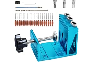 CARAMOTE Pocket Hole Jig Kit All-in-One System 3 Drill Guide Joint Angle Tool Dowel Drill Joinery Screw Kit DIY Woodworking Tools Carpentry Locator