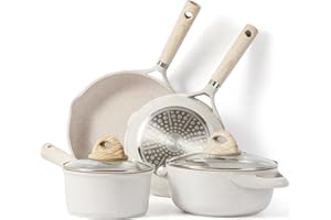 CAROTE Juego de Sartenes Antiadherentes 6 Piezas, Sartenes Induccion 20/24cm, Ollas Cocina 20cm, Cazos 16cm, Batería de Cocin