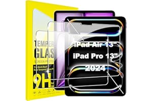 Lemxiee Cristal Templado para iPad Pro 13" / iPad Air 13" 2024 Protector pantalla [2 pieza] HD Anti-destrozo Vidrio templado Protector pantalla para iPad Pro 13" / iPad Air 13" 2024
