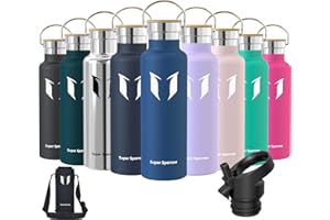 Super Sparrow Botella Agua Acero Inoxidable - Botella Agua Niños - 350ml/500ml/620ml/750ml/1L - Botella Termica Boca Estándar - Sin BPA, para Niños & Adultos, Deporte, Oficina, Yoga, Ciclismo