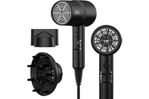 AINA Suszarka do włosów z dyfuzorem, suszarka dla kobiet | zaawansowana technologia jonowa, powłoka ceramiczna | funkcja Cold Shot Turbo Heat do szybkiego suszenia i połysku 230v~ (Czarny)