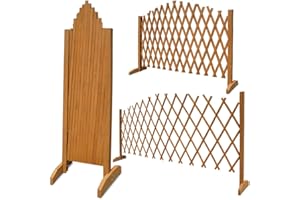 GARDEBRUK® Celosía Extensible Madera hasta 200cm Plantas Trepadoras Enrejado Jardín Valla Separador Terraza