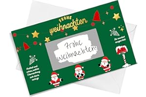 akaca Weihnachts-Rubbellos-Gutschein-Geschenkset - Weihnachtsmann-Design (Grün)