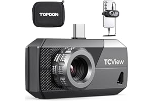 TOPDON TS001 Wärmebildkamera Android, 9mm einstellbares Objektiv, Beobachtungsbereich 0,1 bis 500M, 512 x 384 IR-Auflösung, Manuell fokussierende für Leiterplatten, Schädlingsinspektion, Outdoor, Jagd