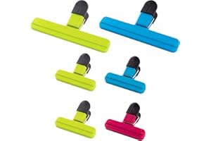 Acmiz Bag Clips for Food Storage 2 Sizes - 6 Pcs Sturdy, Airtight, Reusable Clips for Sealing Freezer Bags-Ideal for Home & Kitchen - Assorted Colors