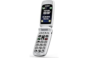 ISHEEP SF213 Big Button Mobile Phone for Elderly, Senior Flip Phones Sim Free Unlocked Easy to Use Basic Cell Phones. quad-band GSM, SOS, Charging Dock, Torch, 2.4" LCD Display, Black