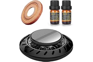 Kwak's Odświeżacz powietrza do samochodu, obrotowy solarny dyfuzor olejków eterycznych, zapach dekoracja samochodu, akcesoria do wnętrza samochodu (czarny)