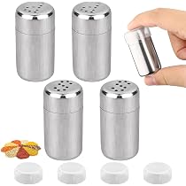 Sale e Pepe Set in Vetro, Saliera e Pepiera, Barattolo Sale Grosso e Fino, Porta Sale Grosso e Fino per in Cucina, BBQ, Lavabili in Lavastoviglie (Rosso & Rosso