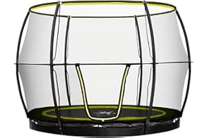 Rebo Flush FIt Inground Base Jump Trampoline with Halo ll Enclosure