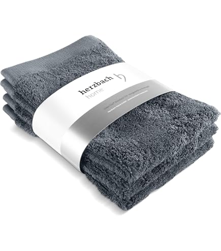 herzbach home Set van 3 handdoeken, 30 x 30 cm, premium mini-handdoeken, zacht en absorberend, 100% natuurlijk katoen (crème