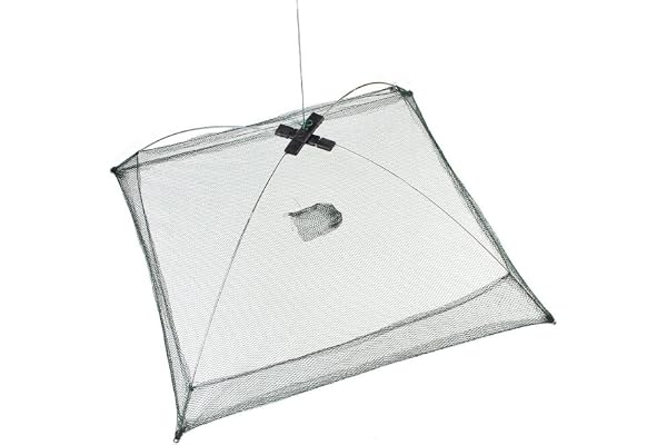 Filet De Pêche Pliable Portable - Épuisette D'atterrissage Automatique Pour Poisson, Crevettes, Vairon, Écrevisses - Piège À Maille Coulée Pour Appâts De Crabe