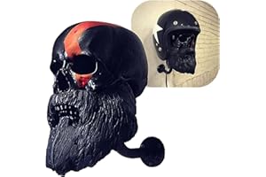 FASXZVM Soporte para Cascos de Calavera de Motocicleta, Estilo Gótico Soporte para Casco de Calavera Montaje en Pared, Artesanías de Resina Estante de Exhibición de Cascos para Decoración de Pared