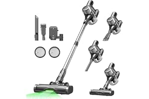 Ultenic U12 Vesla sladdlös dammsugare 45 KPa, Vacuum Cleaner batteridammsugare lång drifttid 45 min, Green Eye™ och anti-hård