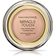 Max Factor Miracle Touch Perfecting Foundation, 40 Creamy Ivory, Full Coverage and Moisturising Effect with Hyaluronic Acid and SPF 30 Formula, 11.5 g