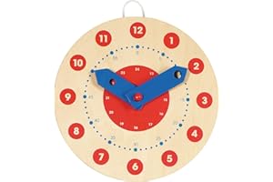 Goki - 58980 - Ameublement Et Décoration - Horloge Apprentissage, petite, Brun