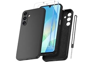 COPIKE Funda para Samsung Galaxy A16 5G / 4G con Protección de La Cámara y 2 Piezas Cristal Templado, Carcasa Antigolpes Delgada Suave TPU Silicona, Negro