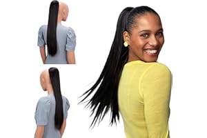 ‎CAISHA CAISHA by PRETTYSHOP 65cm Haarteil Mit Kordelverschluss Langhaar Zopf Pferdeschwanz Haarverlängerung Glatt Dunkelbraun PH602