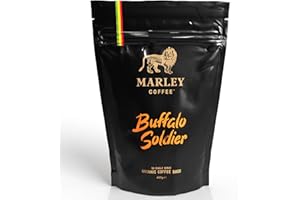 Coffee Bags - 50 x Dark Roast Organic Ground Coffee Bags - Buffalo Soldier Blend - Marley Coffee - From The Marley Family - Dark Roast - Strength 5
