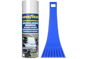 Goodyear Pack Invierno Descongelador de Parabrisas 400 ml y Rasqueta Pequeña Eco, Solución Completa para Eliminar Hielo y Escarcha del Parabrisas
