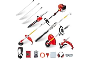 BU-KO 52cc Long Reach Petrol Multi Functional Garden Tool: Petrol Strimmers and Brush Cutter, Extendable Hedge Trimmer, Pruner Chainsaw, Petrol Grass Trimmers, 3x 75cm Extension Poles