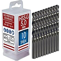 10er Set Kobalt-Bohrer 19/64 Zoll (7,5mm) - Für Edelstahl, Holz & Mehr, HSS M35