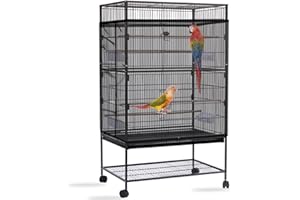 Mngren Vogelkäfig Abdeckung Groß, Vogelkäfig Netz Extra Groß Weich Luftig, Vogelkäfig Samenfänger, Einstellbar Vogelkäfig Abdeckung Papageien Kordelzug Netz für Runde Quadratische Käfige (Schwarz)