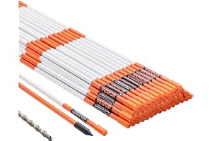 VEVOR uppfart, 50 st 122 cm, 0,8 cm diameter, orange glasfiberstolpar, snöinsatser med reflekterande tejp, 30,48 cm stålborr och skyddshandskar för parkeringsplatser, gångvägar enkel synlighet