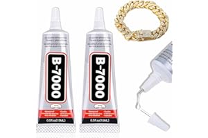 Viomis Jewelry and Bead Instant Adhesive Transparent,B-7000 Jewelry Glue for Metal and Stone, Multi-Function Glues Paste Adhesive Suitable for Glass,Wooden, Jewelery, 0.5 oz, 2 Packs