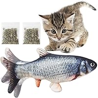 DIWUJI Katzenminze Fisch Spielzeug für Katze, USB Elektrische Wagging Fisch Haustier Interaktive Spielzeug, 30cm…