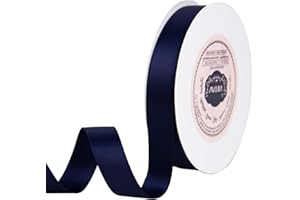 VATIN 16mm Double Faced Polyester Deep Navy Blue Satin Ribbon - 23 Metre Spool, Perfect for Wedding Decor, Wreath, Baby Shower,Gift Package Wrapping and Other Projects