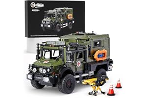 Nifeliz Off-Road Ambulance Camion, modèle de voiture d'urgence militaire, jouet d'armée, kit de construction de véhicule pour adultes, cadeau (3850 pièces)